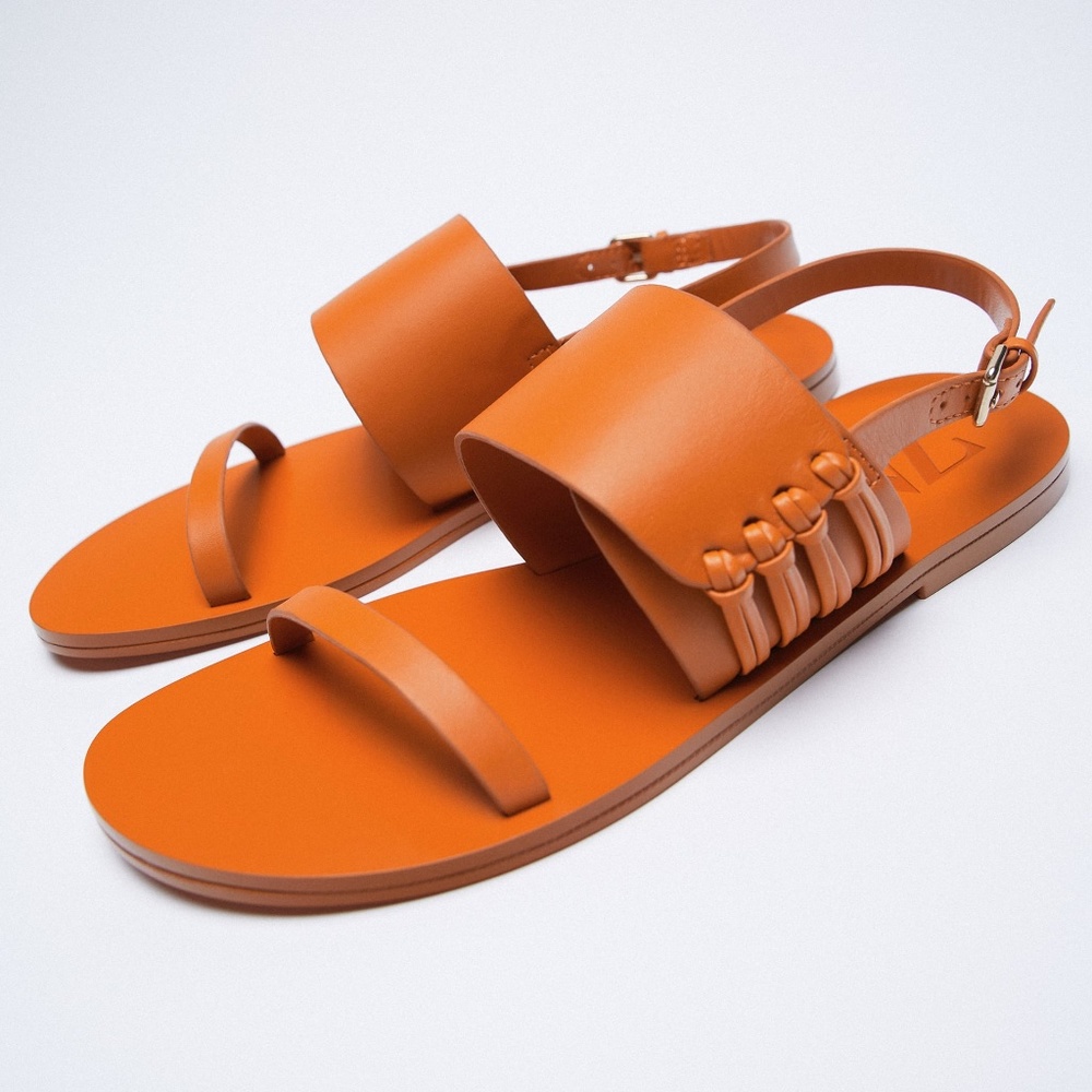 Zara pure leather sandal new with tag